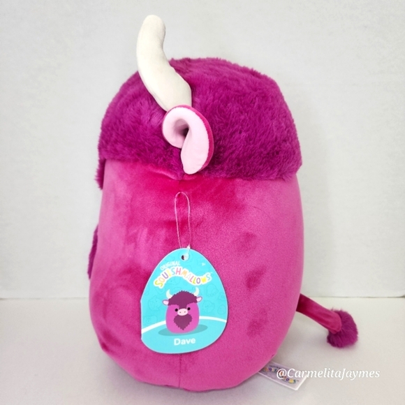 DAVE 🦬 Magenta Bison Cow 12" Original Squishmallow by Kelly Toy ☆ NWT ☆ - Picture 2 of 8
